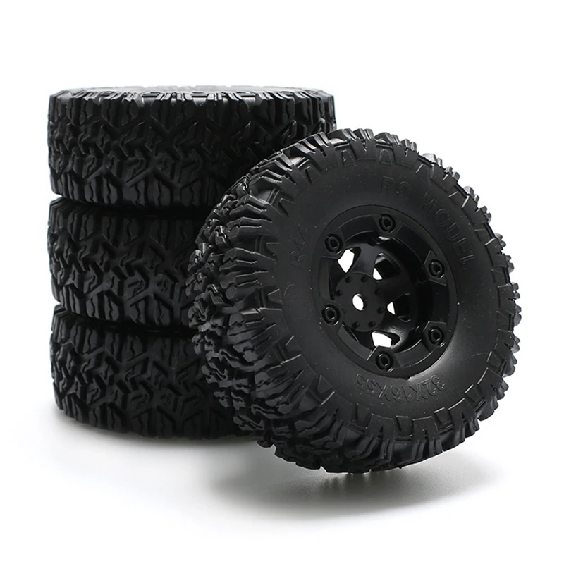 

4Pcs 12mm Hex Wheel HUB Drive Adaptor Combiner with 85mm Front & Rear Tire Wheel Tyre for 1/10 RC Crawler Axial SCX10