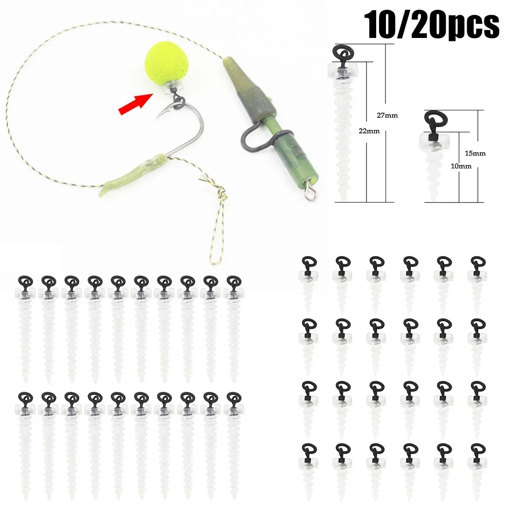 

10/20pcs Boilie Screws Peg With Ring Swivel Hair D-Rig Chod Ronnie Rigs Terminal Tackle Stop Bait Holder Screw For Carp Fishing