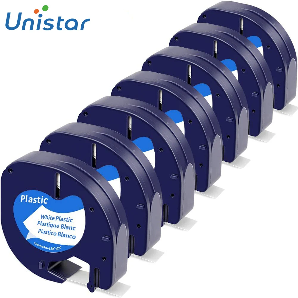 Unistar совместимая этикетка кассета для DYMO LetraTag Refills 91331 белая пластиковая лента 12