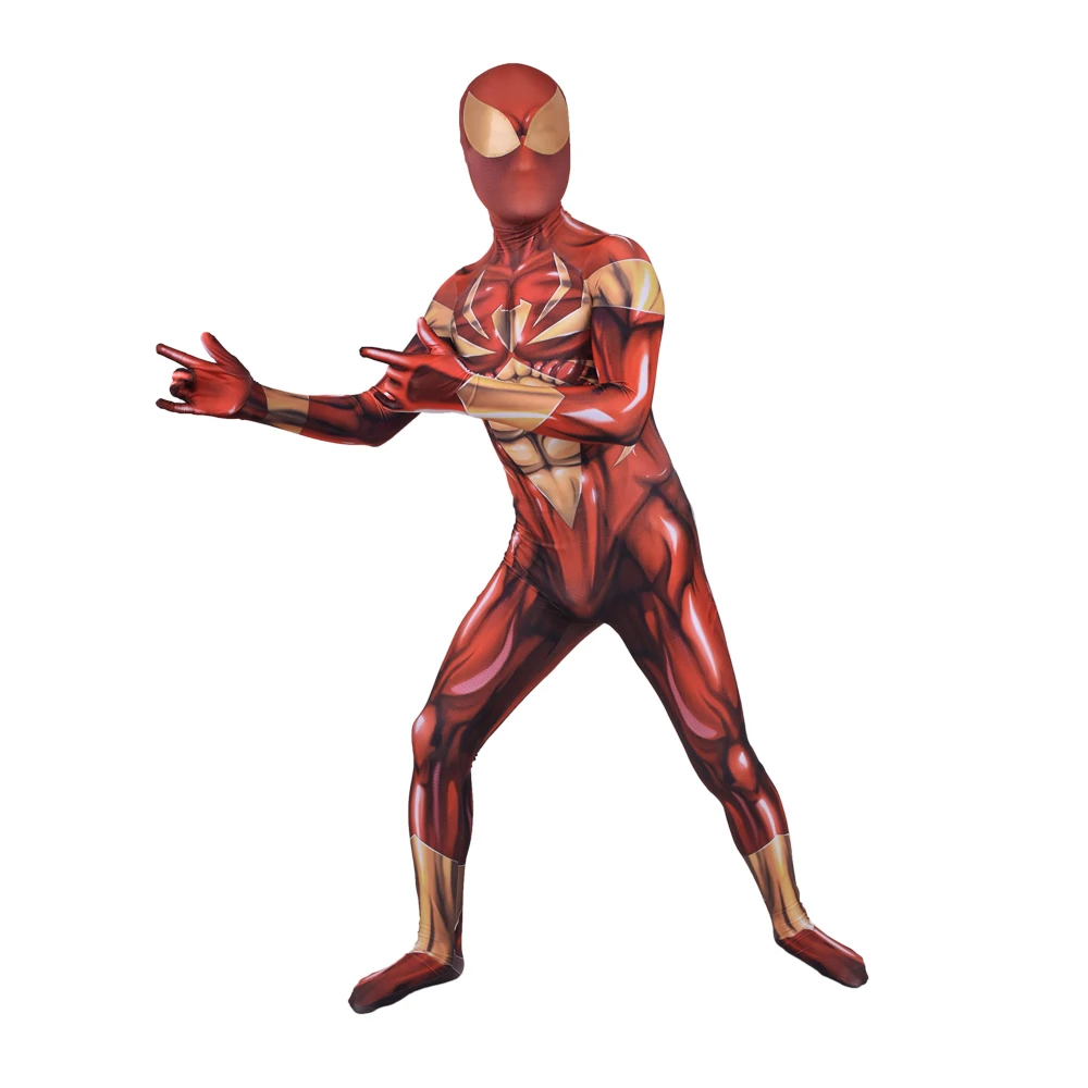 Золотистый костюм для косплея супергероя Зентаи на Хэллоуин с 3D принтом спандекс