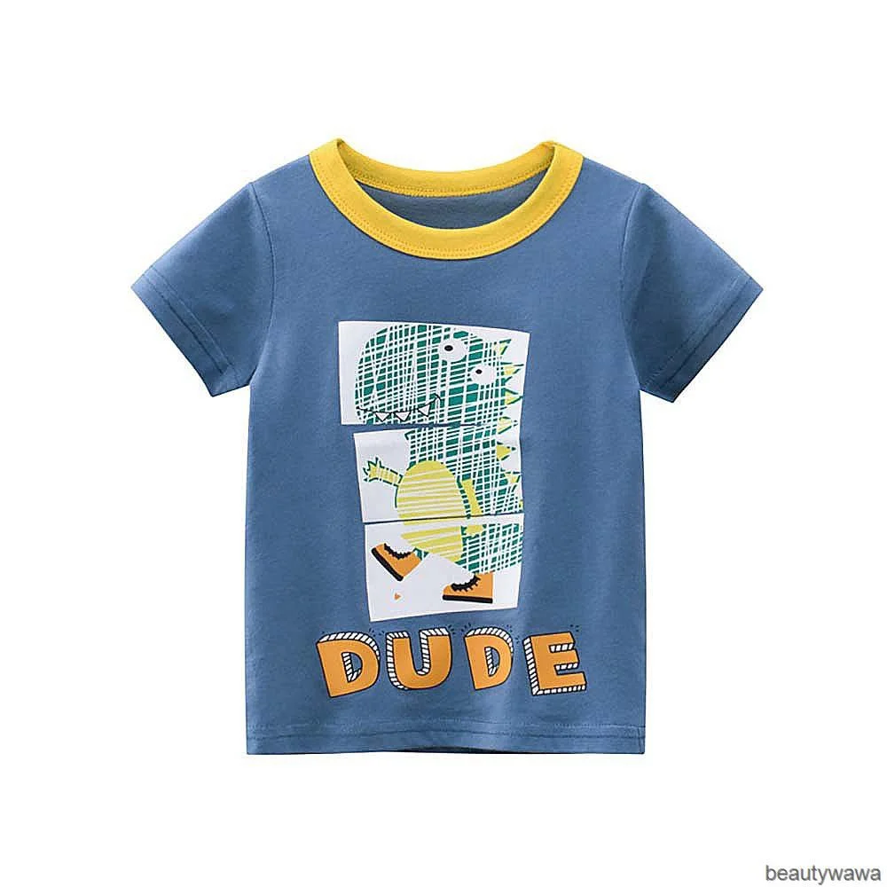 

Available Kids Boys Girls Cotton Casual T Shirt Short Sleeve Round Neck Loose Cartoon Brief Beauty