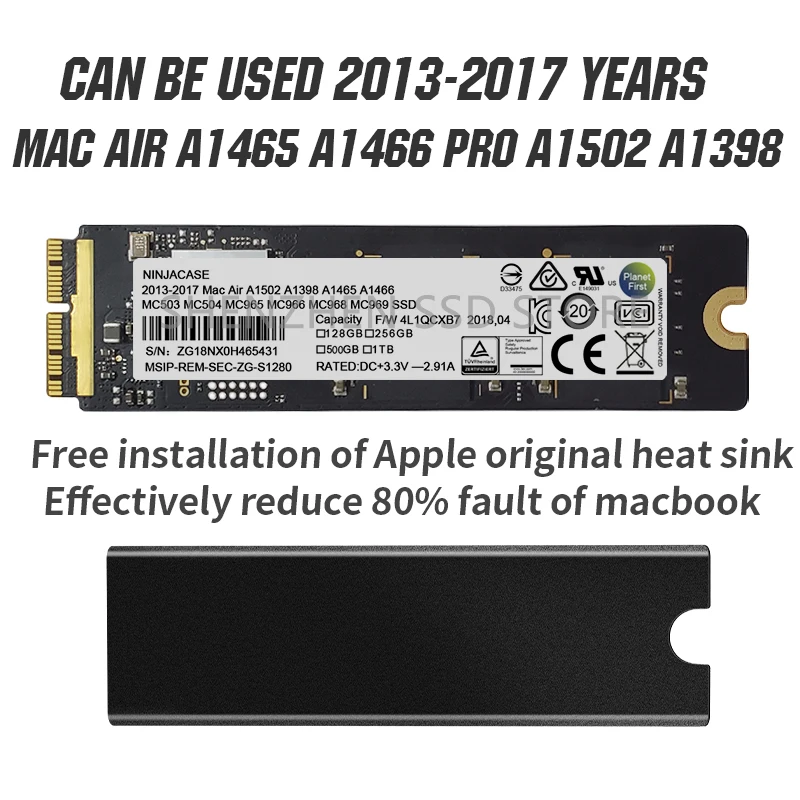 NEW 128GB 256GB 512GB 1TB SSD Solid State Drive For Macbook Air A1465 A1466 For MacBook Pro Retina A1502 A1398 Solid state drive
