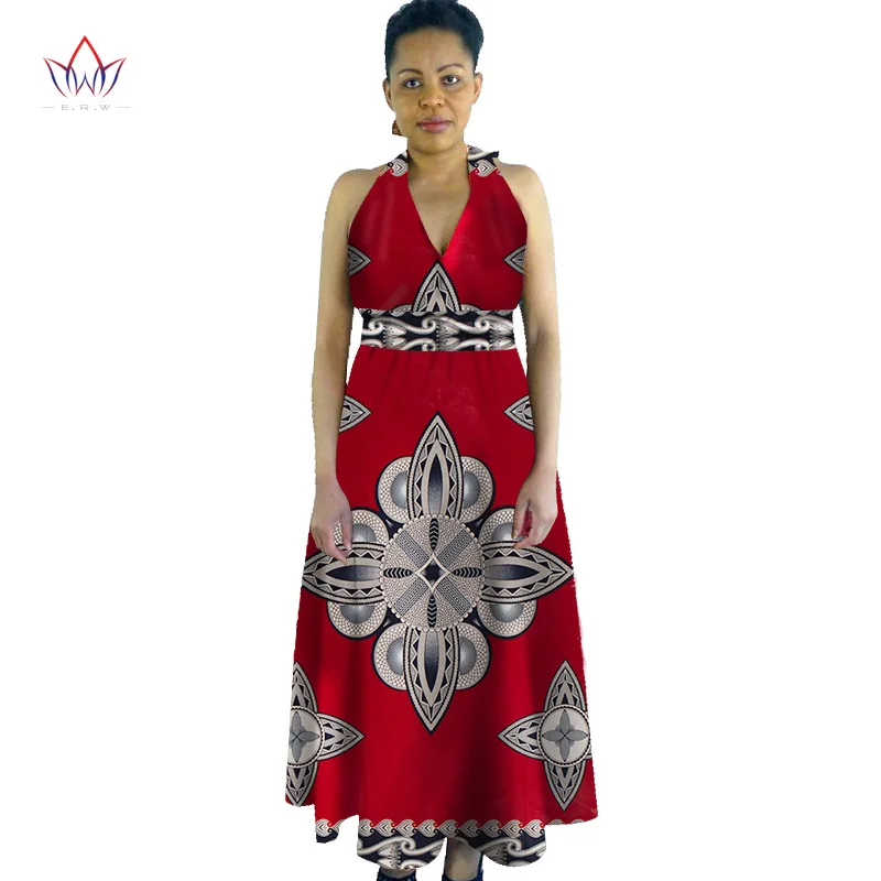 Летнее женское платье в африканском стиле на заказ длинное без рукавов с принтом