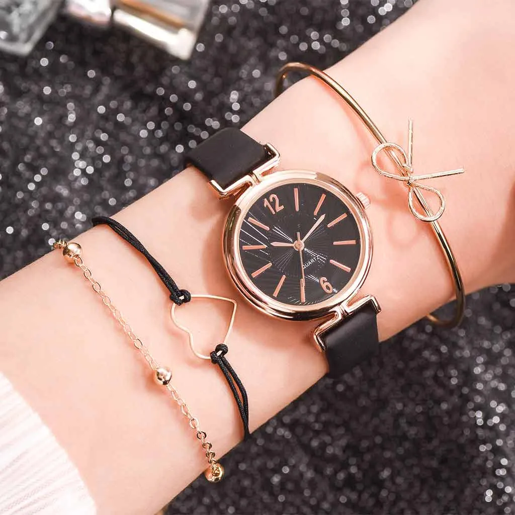 

Women Luxury Fashion Geneva Fashion Small And Delicate European Beauty Simple Casual Bracelet Watch Suit
