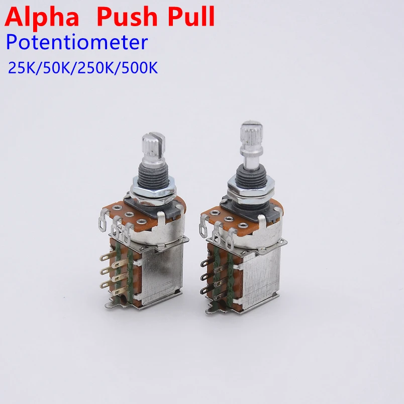 Двухтактный потенциометр Alpha 1 шт. для электрогитары LP ST Bass 25K/B50K/250K/500K аксессуары