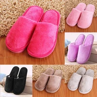 soft plush cotton cute slippers shoes couple unisex non slip floor indoor home furry slippers women shoes for bedroom