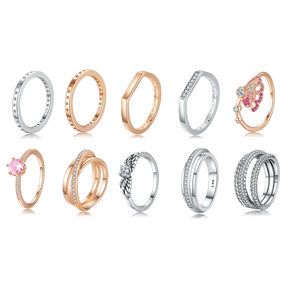 

Женское кольцо из серебра 925 пробы с кристаллами