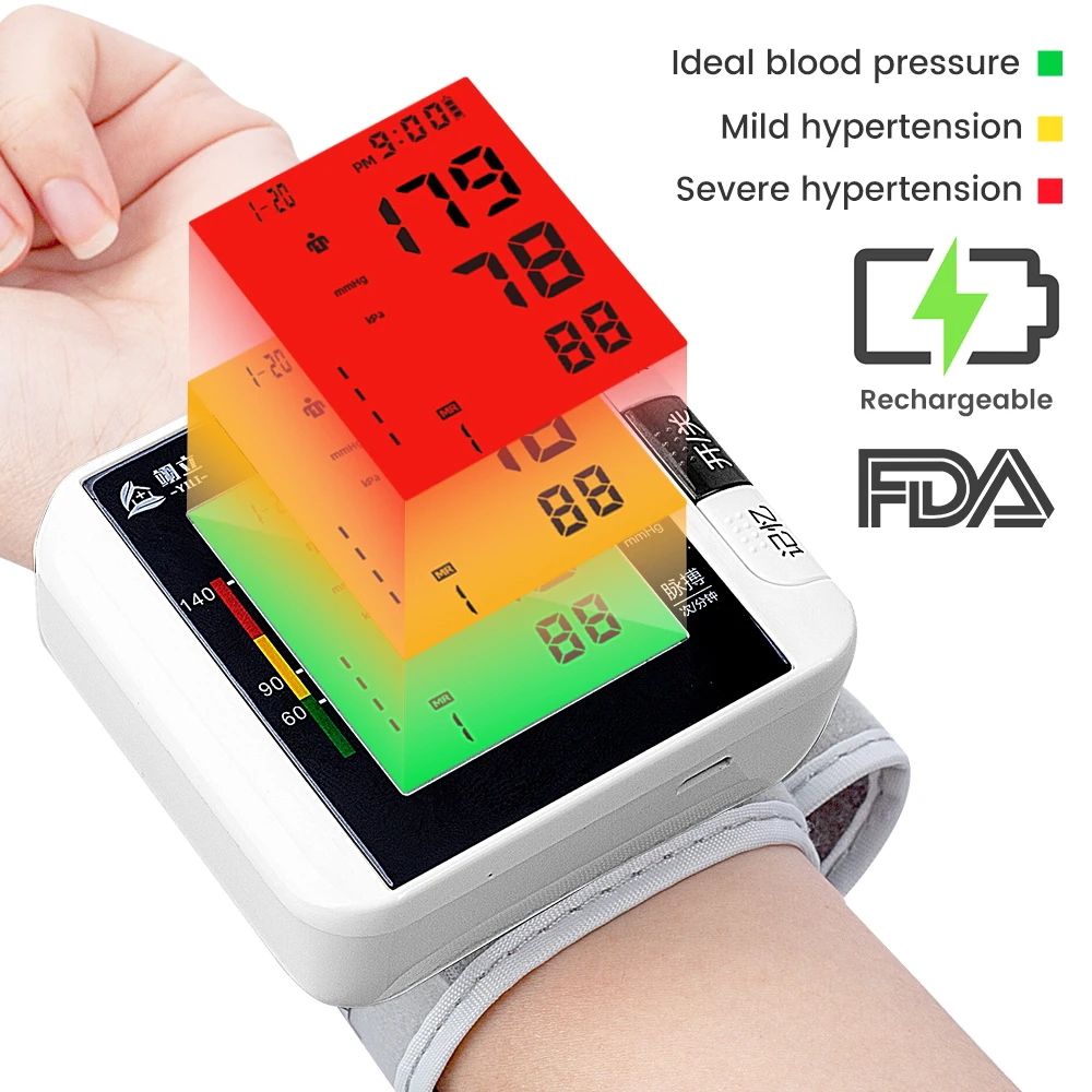 

Electronic Wrist Blood Pressure Monitor Digital Medical sphygmomanometer Automatic Tonometer Tensiometro Blood Pressure Meter
