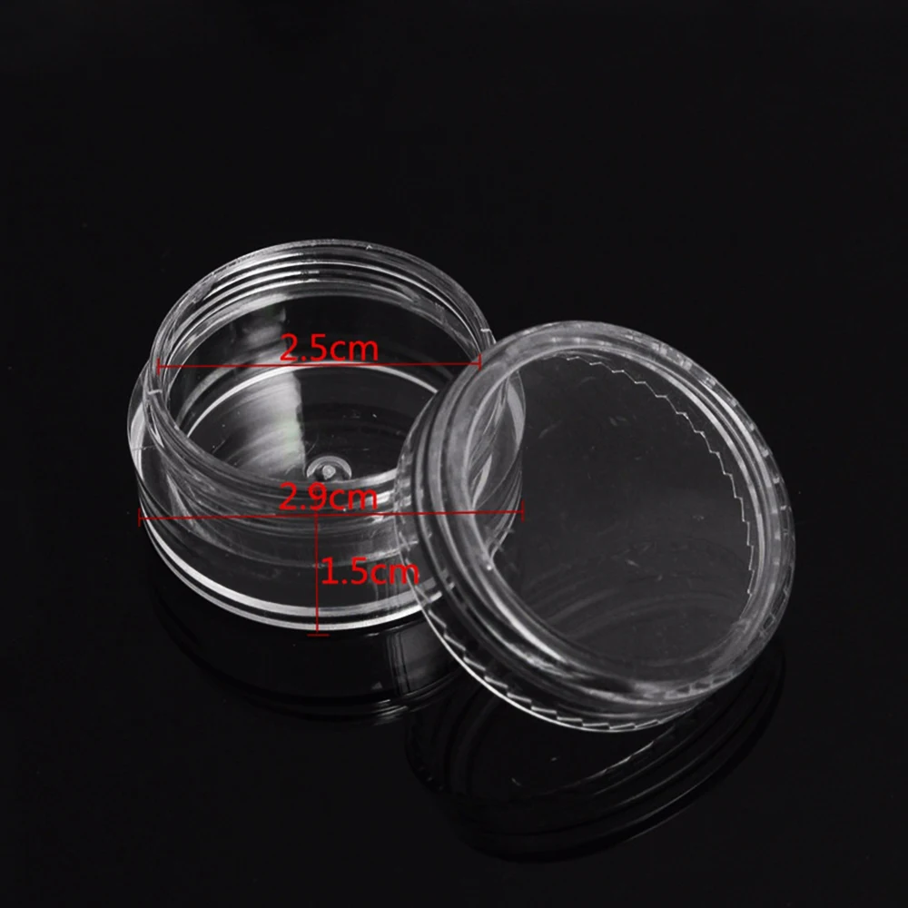 

50Pcs Cosmetic Jar Box Small Empty Cosmetic Refillable Bottles Plastic Eyeshadow Makeup Face Cream Jar Pot Transparent Container