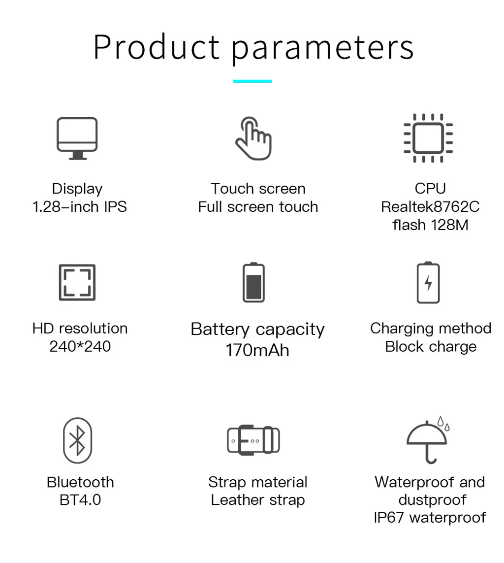 Водонепроницаемые Смарт часы CF19 IP67 с функцией отслеживания кровяного