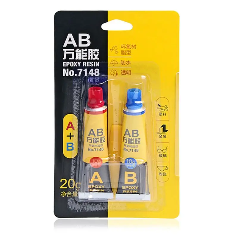 

2Pcs 10g+10g Epoxy Resin AB Glue For Plastic Glass Metal Ceramic Strong Adhesive Universal Waterproof Transparent Glue