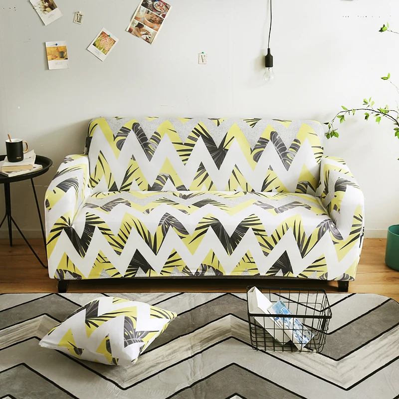 

Printed Sofa Cover For Living Room Chaise Longue,Anti-Skid Soft Stretch Washable,1 2 3 4 Seater,Creative Stripes Pattern