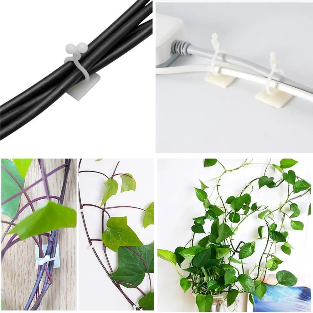

100pcs Garden Vegetable Plant Support Binding Clip Vine Plant Climbing Wall Fixer Non-marking Self-adhesive Hook Organize Vine