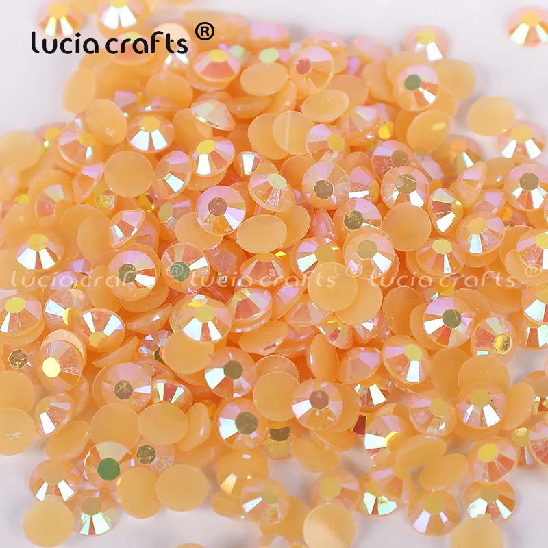 Lucia crafts 500 шт/1000 шт 5 мм AB FlatBack ИМИТИРОВАННАЯ Конфета из смолы Стразы Мобильный телефон DIY дизайн ногтей G0307