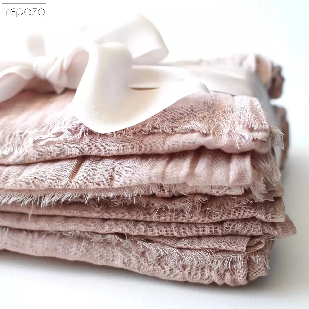 YEPQZQ home decor napkins party table cloth peach colour gauze 43x43cm wedding decorations | Дом и сад