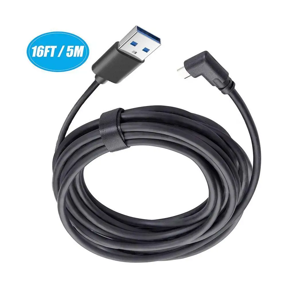 

1 Pcs 5m Usb-c Cable Oculus Quest 2 Link Cable Usb3.2 Compatability Right Angle Type-c 3.2gen1 Speed Data Transfer Fast Charge