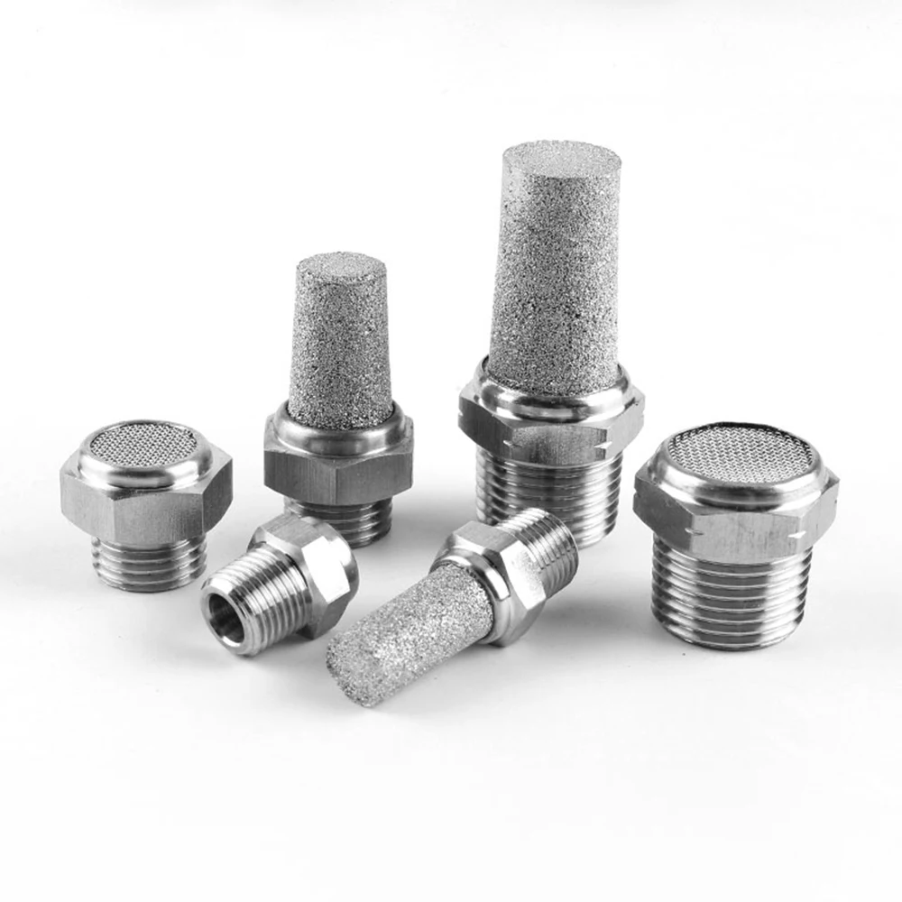 Pneumatic connector 304 stainless steel muffler BSP 1/8&quot 1/4&quot 3/8&quot 1/2&quot accessories noise filter throttle | Обустройство