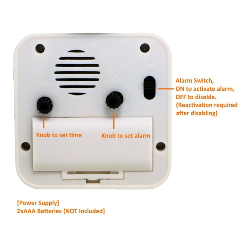 Не тикающий робот будильник детский с мигающими светящимися глазами и зажимом