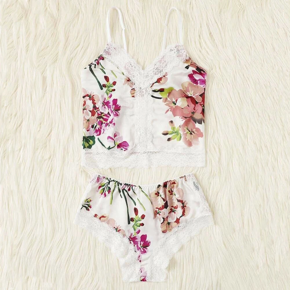 Летние женские сексуальные пижамы наборы Шелковые Леопардовый принт Глубокий V