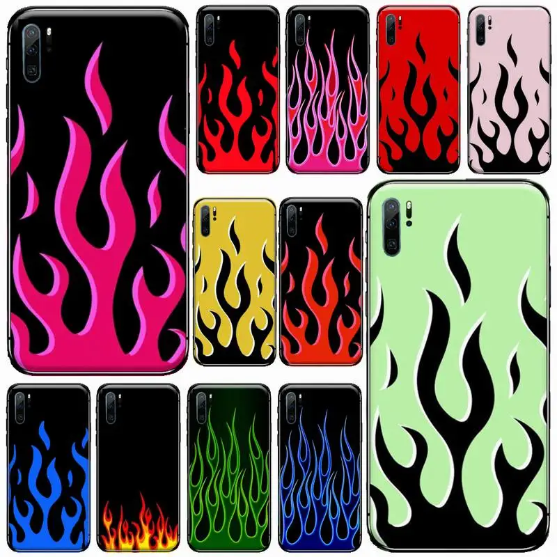 

Fashion Artisticpersonality red flame Phone Case For Huawei honor Mate P 9 10 20 30 40 Pro 10i 7 8 a x Lite nova 5t Cover funda