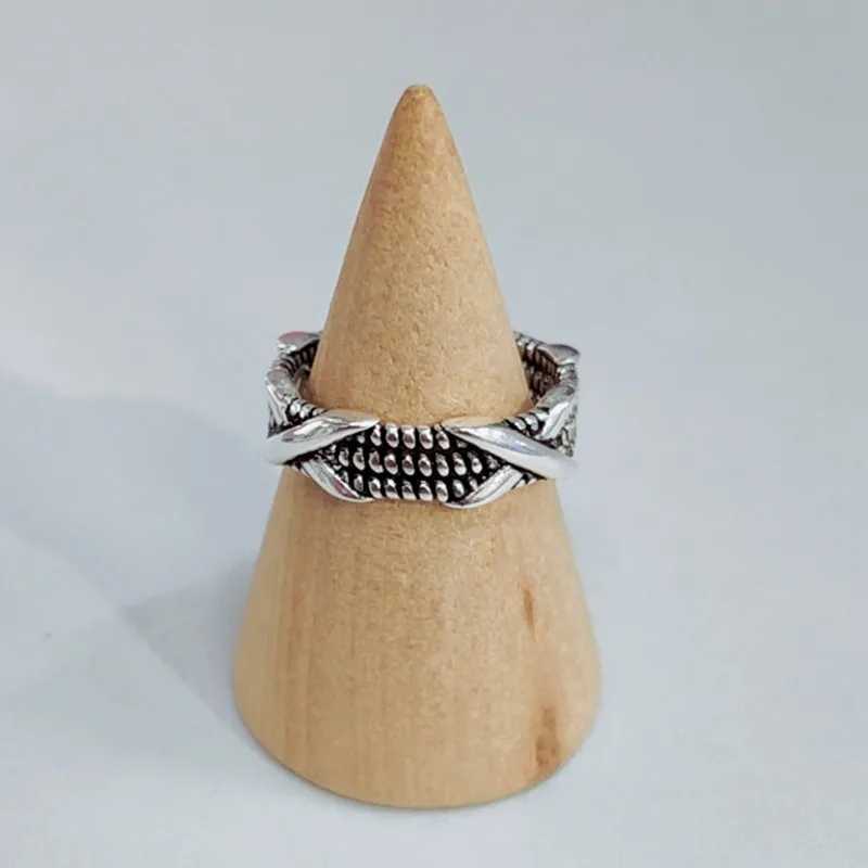 Корейские модные серебристого цвета крест кольца для женщин и мужчин античные