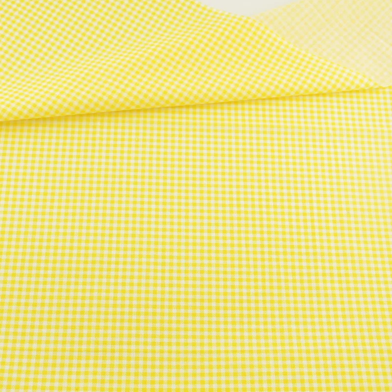 Fat Quarter 100% Cotton Plain Fabric Gold and White Check Printed for Curtain Pillow Tilda Doll Quilting Patchwork new arrivals | Дом и сад