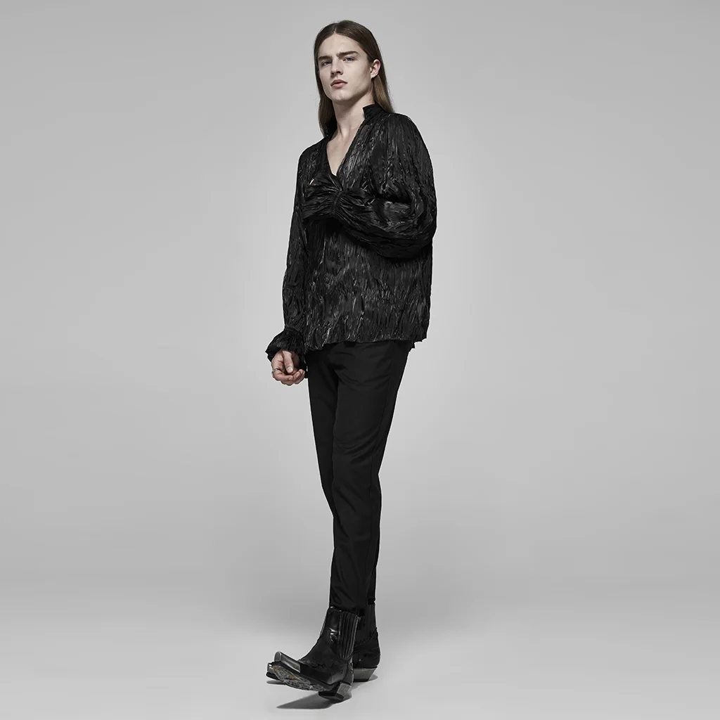 Дворцовая благородная новинка Свободная блуза на пуговицах с воланами манжетами