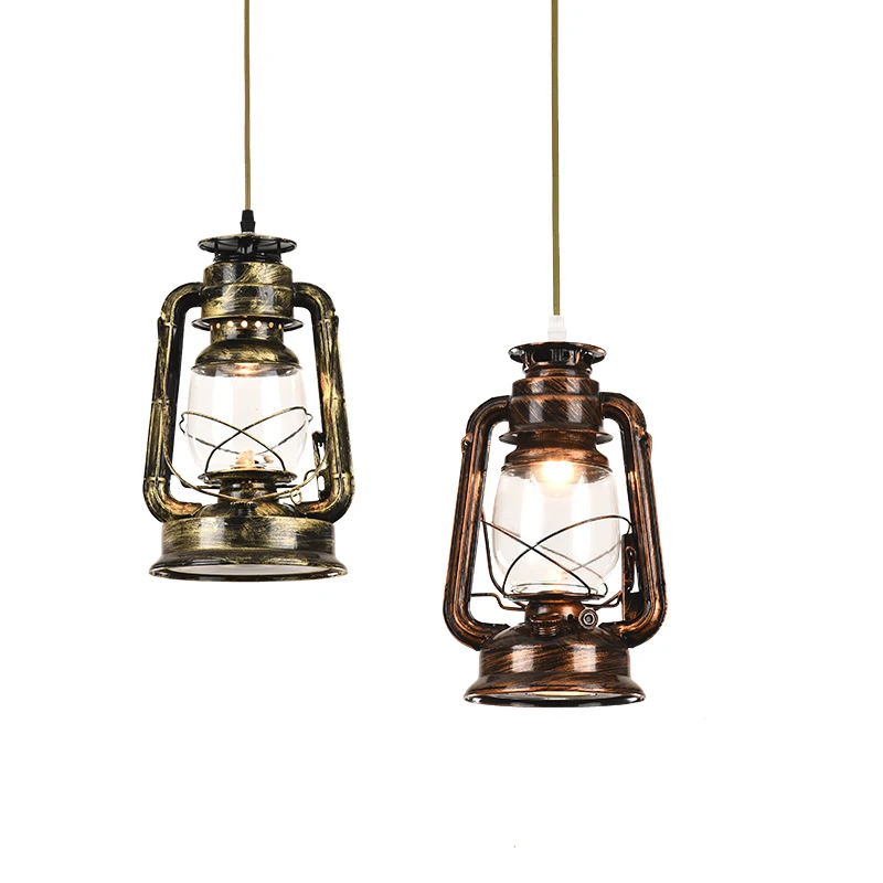 

Restaurant Pendant Lights Retro Kerosene Hanging Lamp Antique Linear Illuminate Farmhouse Chandelier Creative Bar Table