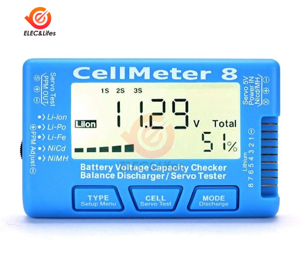 Цифровой измеритель емкости аккумулятора CellMeter7 тестер для литий-ионных и