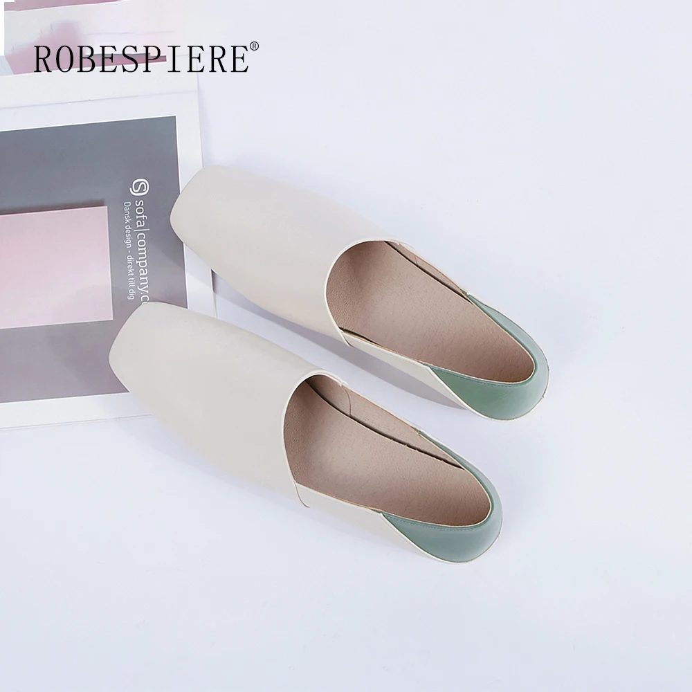 Женские туфли лодочки на низком каблуке ROBESPIERE повседневные из натуральной кожи