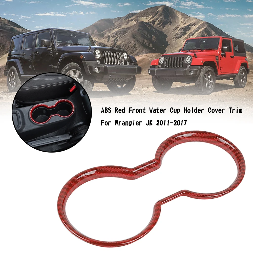 

Красная Передняя Крышка держателя стакана для воды Artudatech ABS для Wrangler JK 2011-2017, автомобильные аксессуары