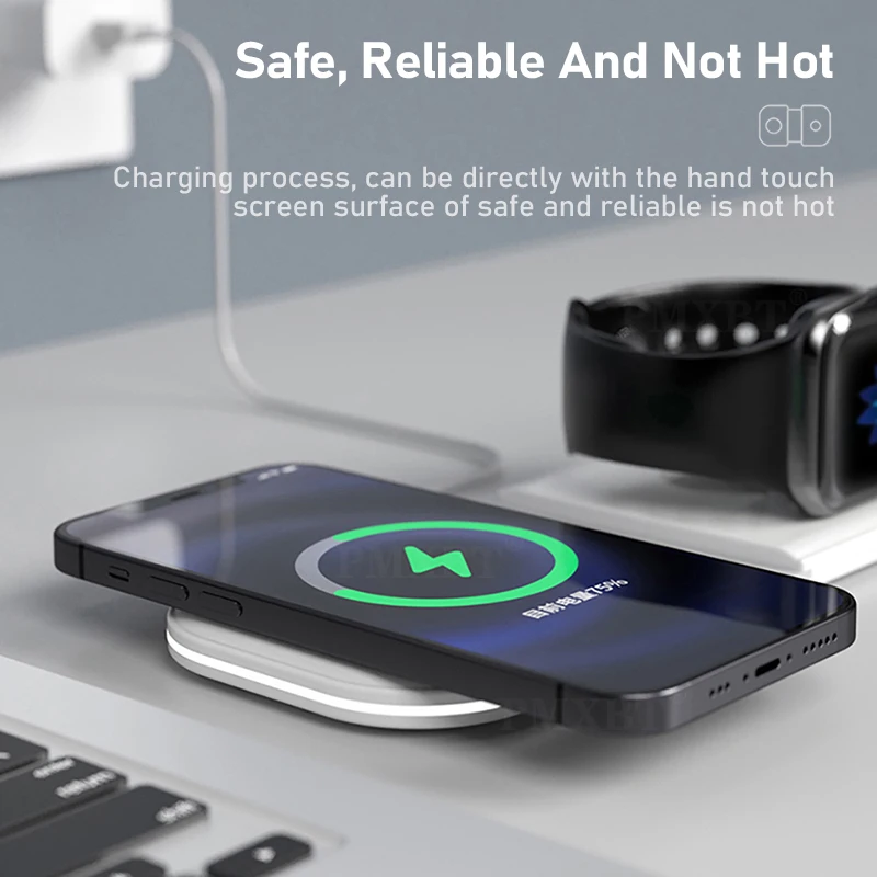 foldable magnetic duo charger mag for safe iphone 12 pro 2in1 wireless dual charger for apple iphone 13 mini iwatch airpods fast free global shipping