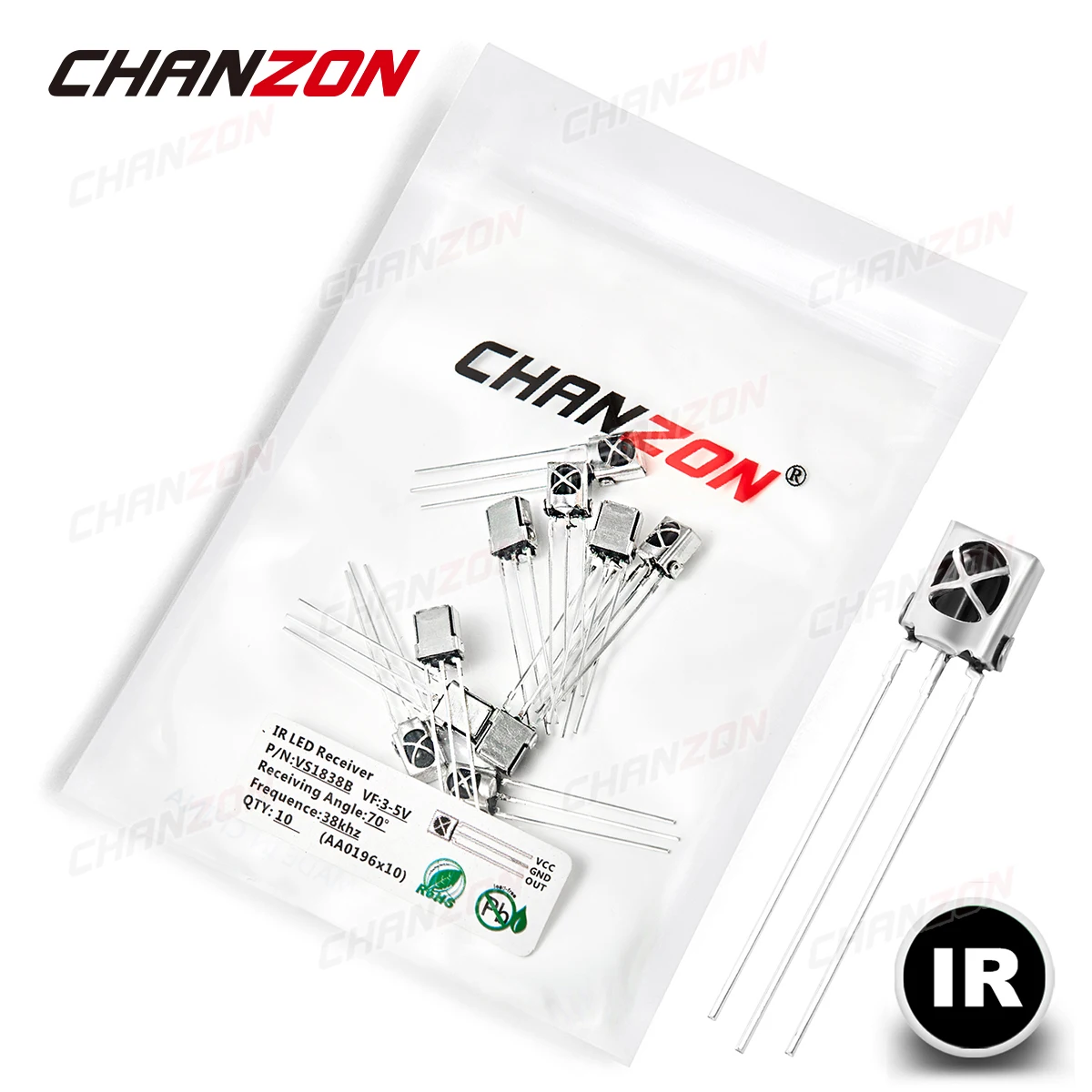 10 шт. VS1838B ИК светодиодный излучающий диод приемник инфракрасный свет лампа