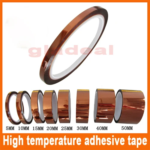 33 м 100 футов термостойкая полиимидная лента клейкая Золото высокая температура