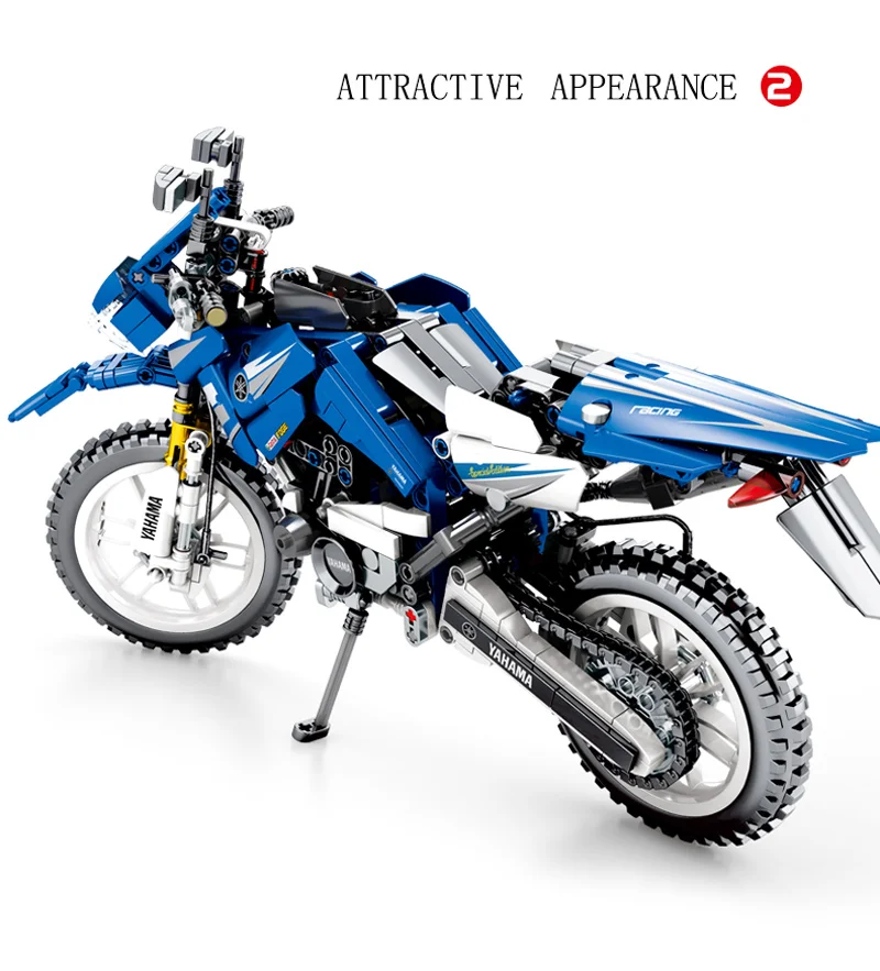 701702 Technic Power Cross страна мотоцикл остров Мэн туристический трофей MOC 709 шт модель