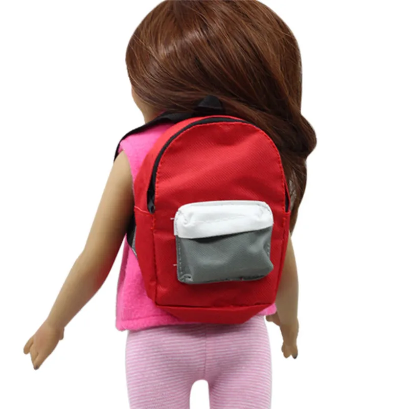 

18 inch Baby Girl Doll Schoolbag Cool Fashion Double Straps Backpack Schoolbag Accessory J0124