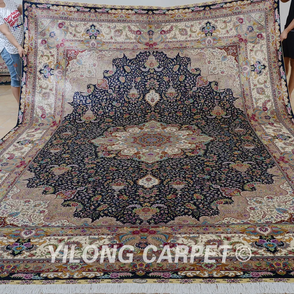 YILONG 10 'x 14' большой шелковый ковер ручной работы для гостиной восточный