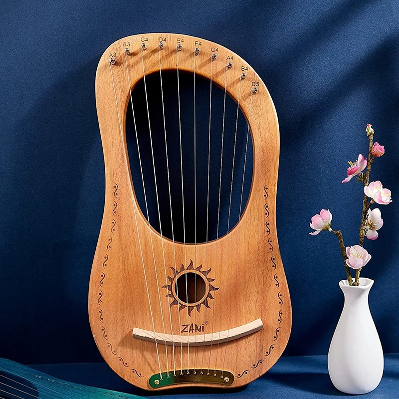 ZANi Lyre Harp Greek Violin 10 String Lyra with Carry Bag Tuning Wrench for Kids Beginner Music Lovers Adult Etc | Спорт и