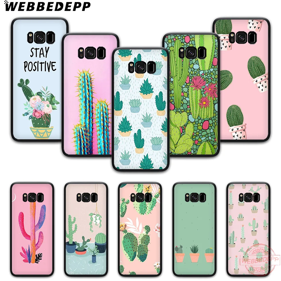 WEBBEDEPP красивый кактус мягкий чехол для телефона с изображением цветов Samsung S6 S7