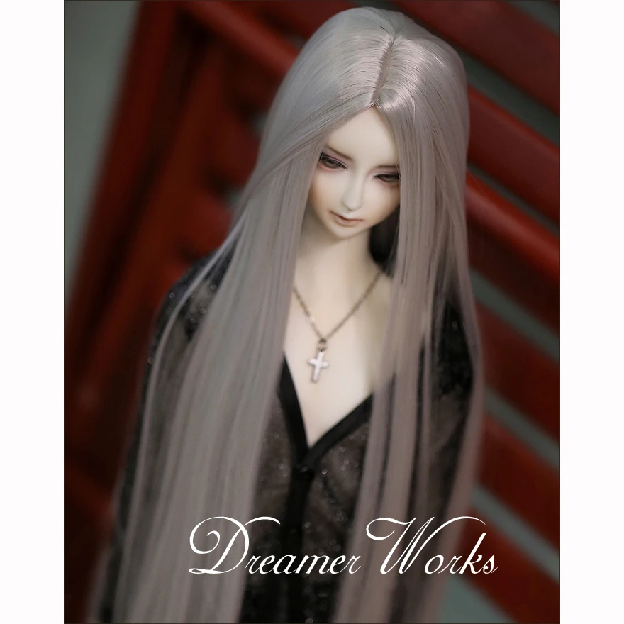 Bybrana BJD SD 1/3 1/4 длинные прямые волосы металлический серый кукольный парик | Игрушки