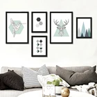 Постер без рамки в скандинавском простом стиле, Абстрактная Геометрия, животные, художественный постер для домашнего искусства, украшение на холсте
