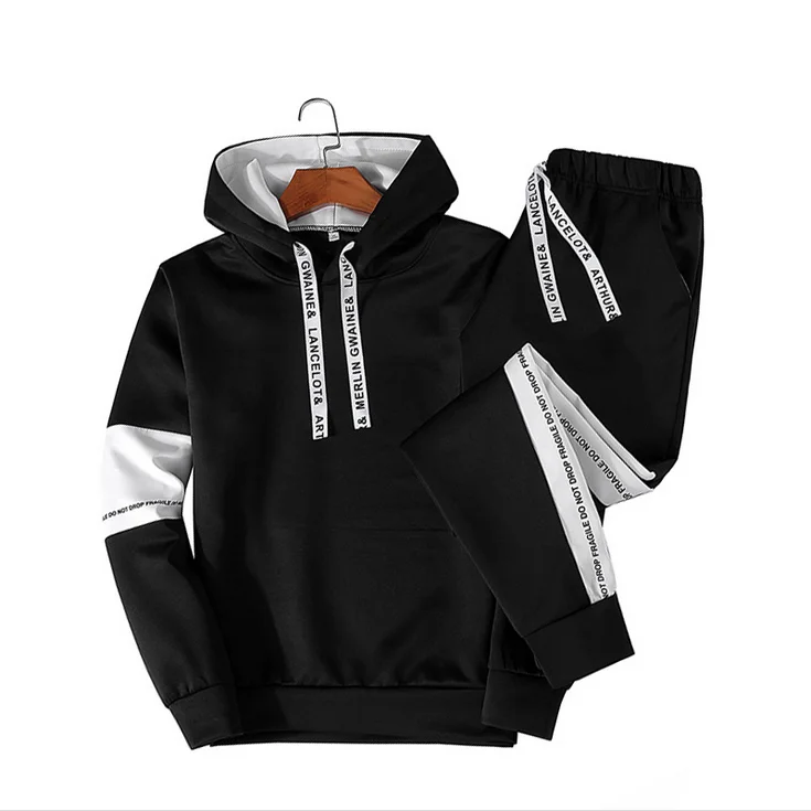 

Sets Tracksuit Men Autumn Winter Hooded Sweatshirt Drawstring Outfit Sportswear 2022 Male Suit Pullover Two Piece Set Casual