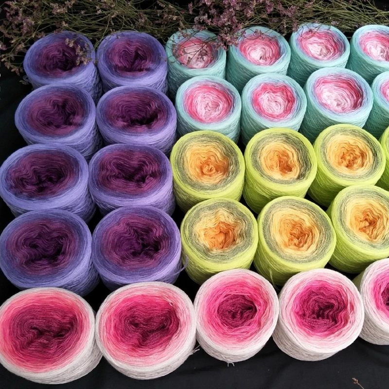 Шерсть мериноса чистая шерсть пряжа длинная окрашенная Осень-зима Вязаная Шаль