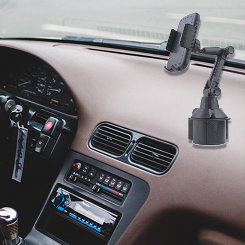 

Adjustable Angle SUV Car Cup Holder Mount for i-phone 3.5-6.7" Cellphone 1XCE