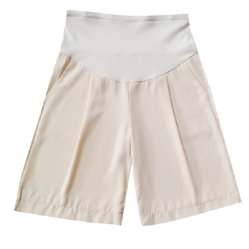 

6012# Summer Thin Chiffon Maternity Half Pants Wide Leg Loose Straight Belly Shorts Clothes for Pregnant Women Casual Pregnancy