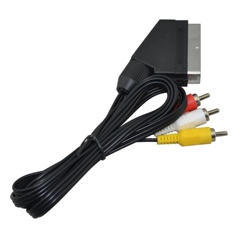 

High Quality 1.8m/6Feet RGB Scart To 3 RCA Video Cable For NES For FC R2JF