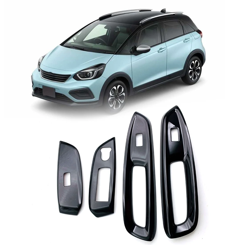 

4 шт. RHD управление дверным окном стекло переключатель лифт кнопка Крышка Накладка для 20-21 Honda Fit Jazz GR