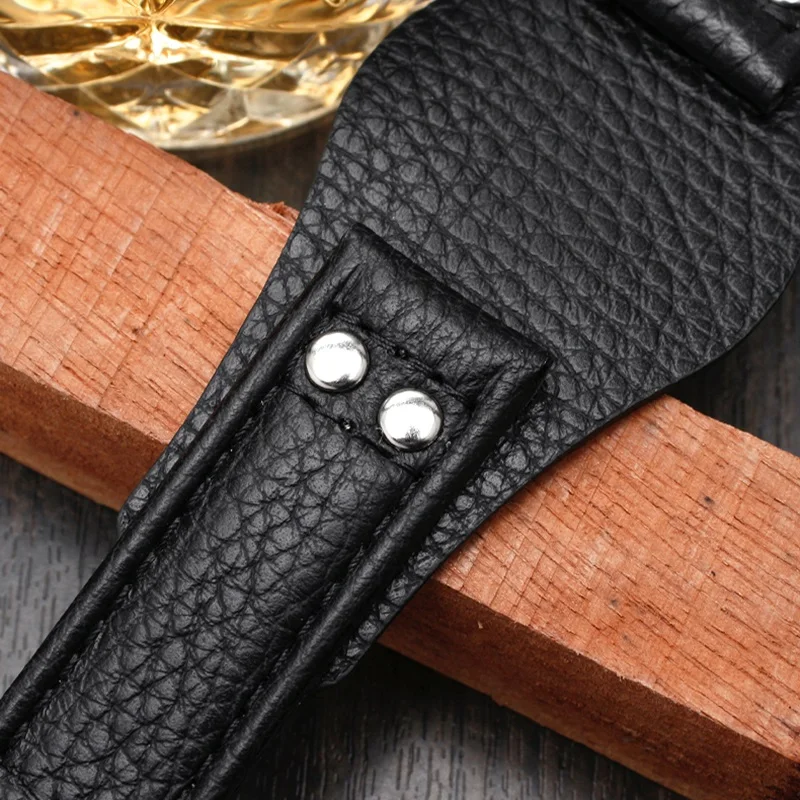 

Genuine Real Leather Watch Strap for Fossil CH2564 CH2565 CH2891CH3051 Handmade Wristband 22mm black brown tray watchband