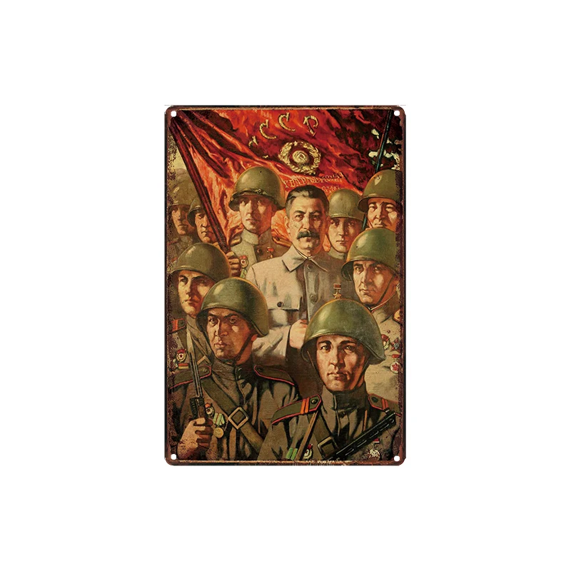 

Russian Style Stalin Tin Signs Plaque Metal Vintage Wall Bar Art Garage Decor Cuadros 30X20CM LA-2758A