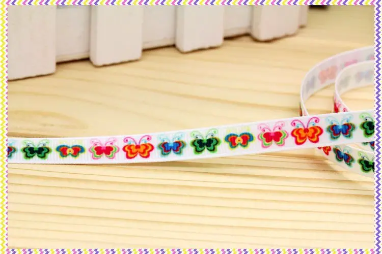 DHK 3/8 'ɵ ярдов бабочка печатная корсажная лента для волос головные уборы с